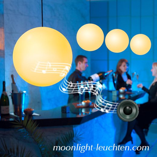 Moonlight Pendelsoundleuchten lassen Ihre Gäste staunen. Design und Sound im Einklang.