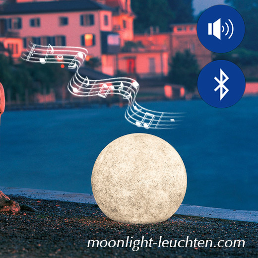 Moonlight Bluetoothleuchten sind auch für  Outdoor bestens geeignet. Beschallen Sie Ihren Garten, Terasse.